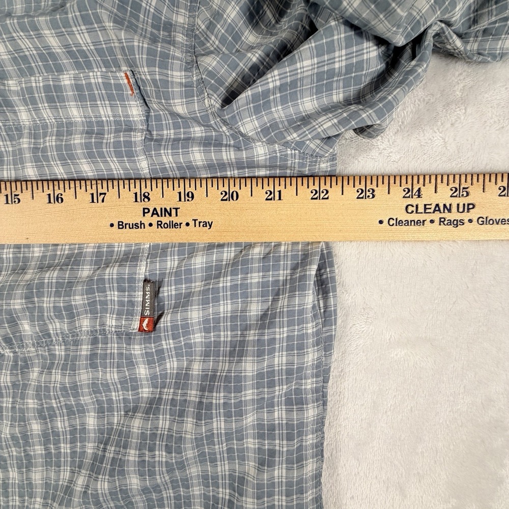 Simms Shirt Men's Size L Green Plaid Fishing Long Sleeve Button Up - Picture 5 of 8